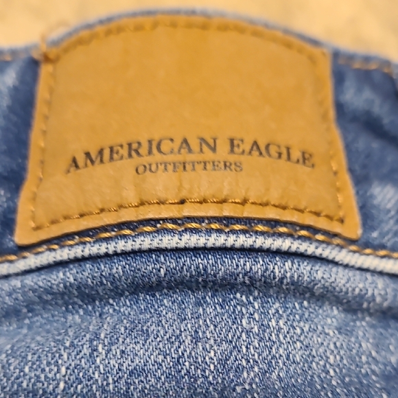 American Eagle Outfitters Blue Distressed Jean Shorts - Picture 3 of 6